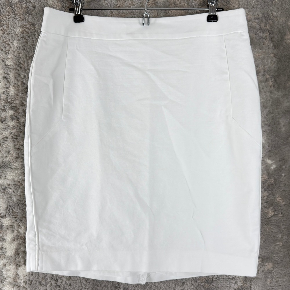 The Limited Size‎ 12 Cotton Blend Stretch Pencil Career Skirt White Sleeveless